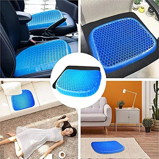 Double-Thick Honeycomb Gel Seat Cushion – Large Size | All-Day Comfort for Office, Car & Home