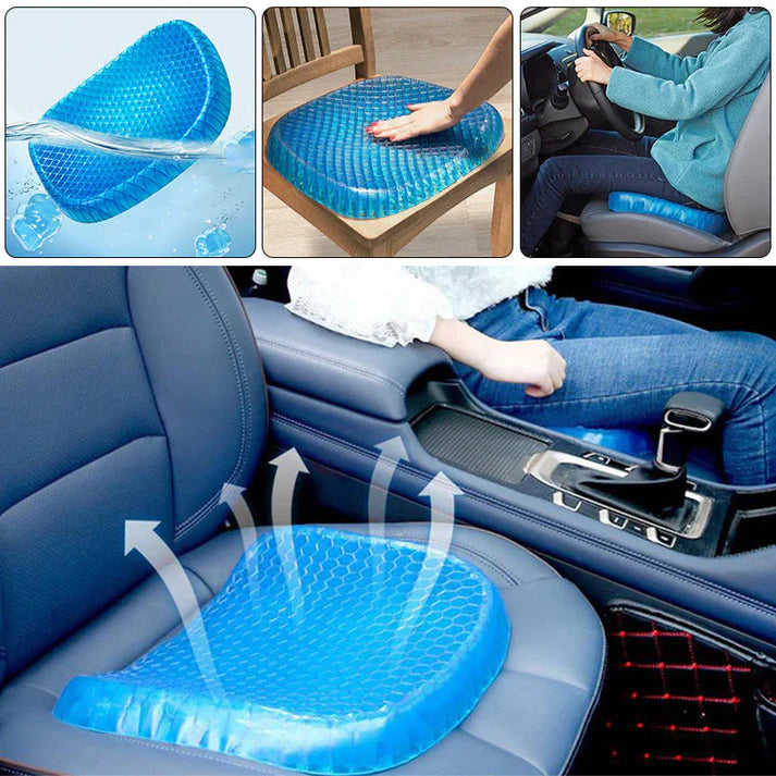 Double-Thick Honeycomb Gel Seat Cushion – Large Size | All-Day Comfort for Office, Car & Home